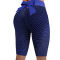 2025 amazon women's bowknot honeycomb jacquard solid color yoga pants, activewear, capri leggings - in stock, cropped length