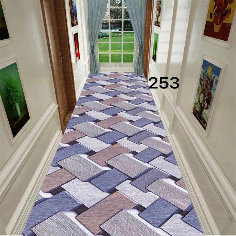 Minimalist modern 3d printed non-slip hallway carpet, hotel, mall, lobby, aisle floor mat roll, home use