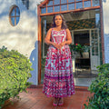 Ethnic style waist slimming lookelegant suspender dress summer women's clothing classy sense printing beautiful a-line long skirt