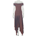 Fashion style cross-border pure colorcasual women's one-line collar silm hip skirt tube topbackless shopping sexydress