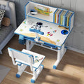 Children's desk study table - adjustable height, writing desk, homework table and chair set with modern bookshelf - school desk and chair