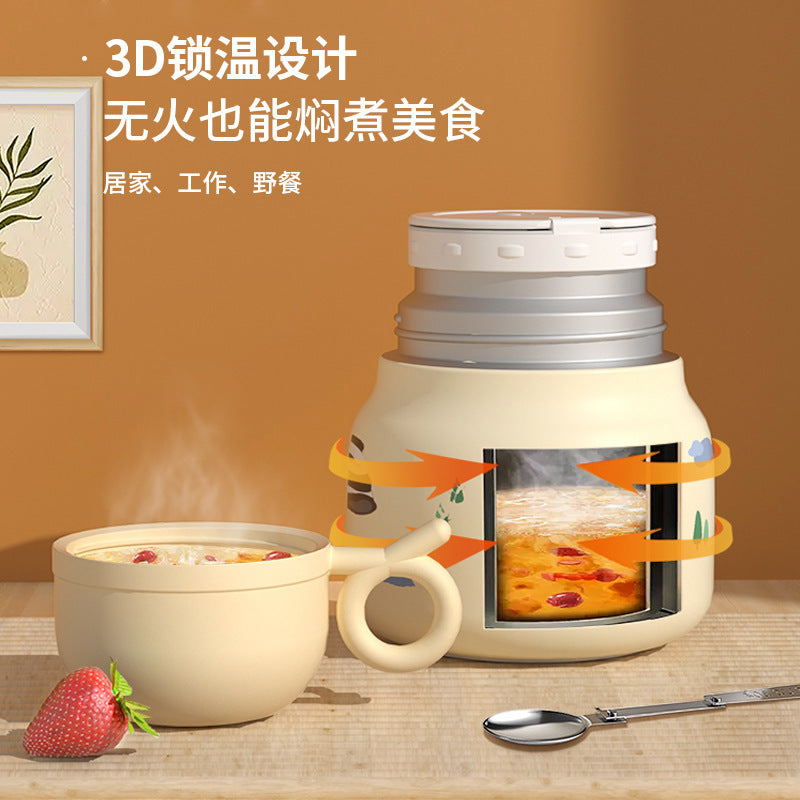 New arrivalcute panda peripheral stew beaker student office worker portable stew kettle good-looking gift cup with spoon