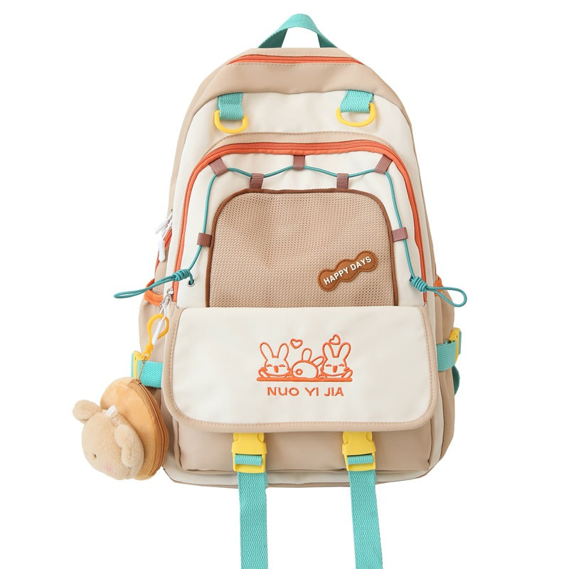 New large-capacity backpack simple female college student lightweight fashion backpack junior high school student schoolbag