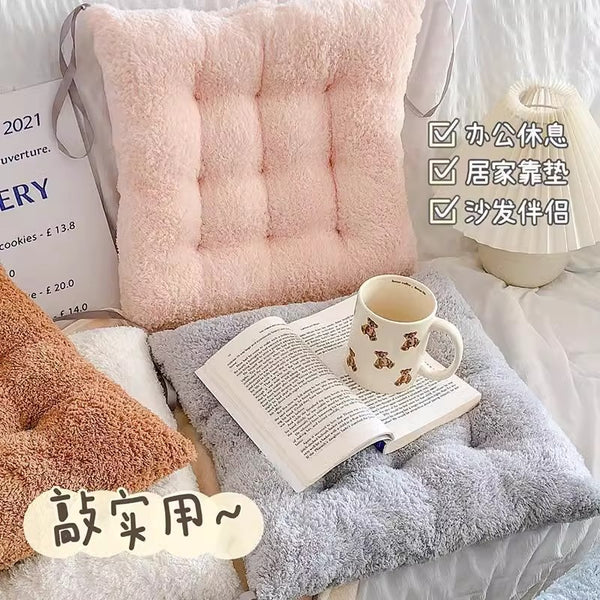 Plush seat cushion Winter office sedentary anti-butt pain Household thickened dining chair seat cushion Student dormitory cushion