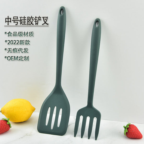Food grade silicone spatula, non-stick pan special omelette shovel, noodle fork high temperature resistant steak fork shovel set