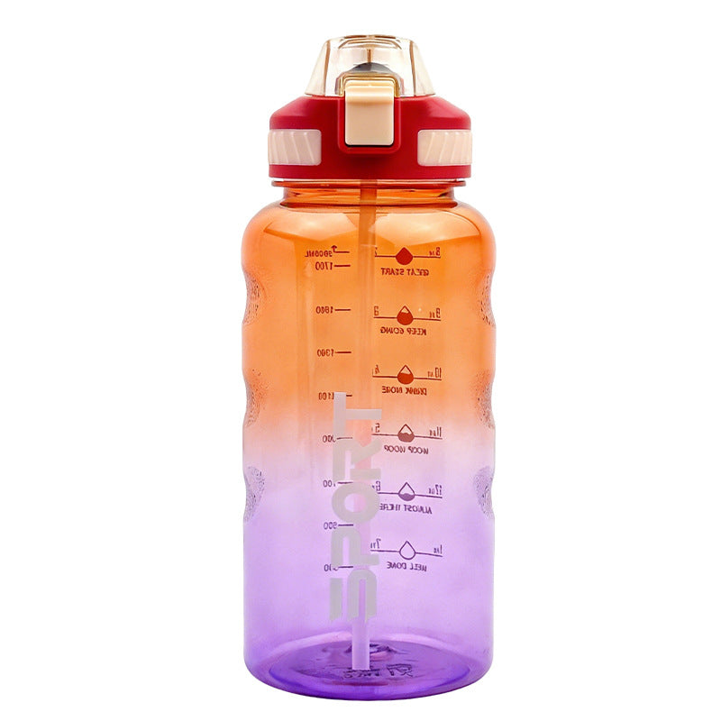Large-capacity water cup sense of designoutdoor sports bouncing lid straw direct drinking cup good-looking portable plastic cup