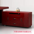 Saint li office executive desk - minimalist modern ceo desk, solid wood veneer office desk and chair set