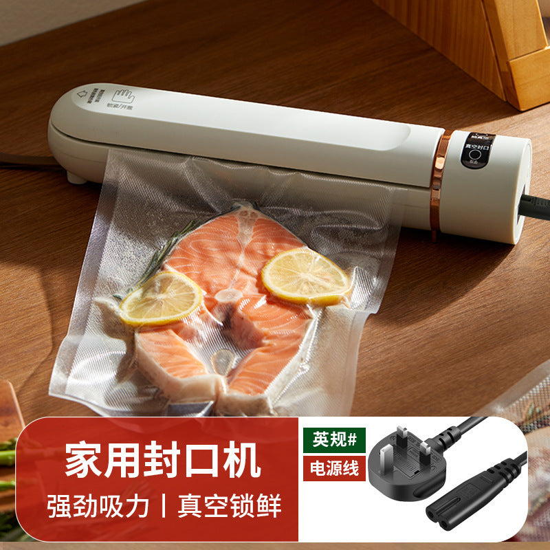 Fully automatic vacuum sealer - plastic sealing machine for dry & wet food - compact, portable kitchen food preservation - ideal for home use & cross-border e-commerce