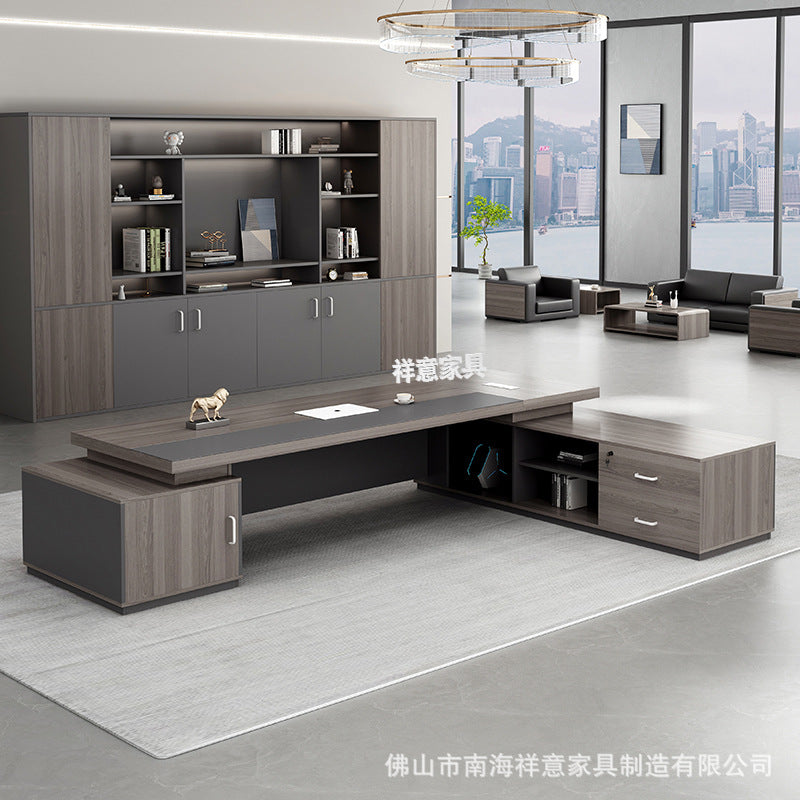Boss desk simple modern president desk and chair combination double side cabinet head desk manager supervisor office furniture