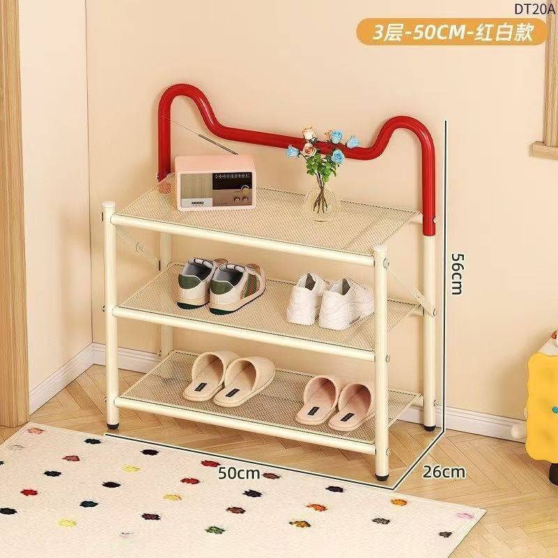 Installation-free foldable narrow shoe cabinet cute foldable narrow shoe cabinet storage rack shoe rack multi-layer for home door storage