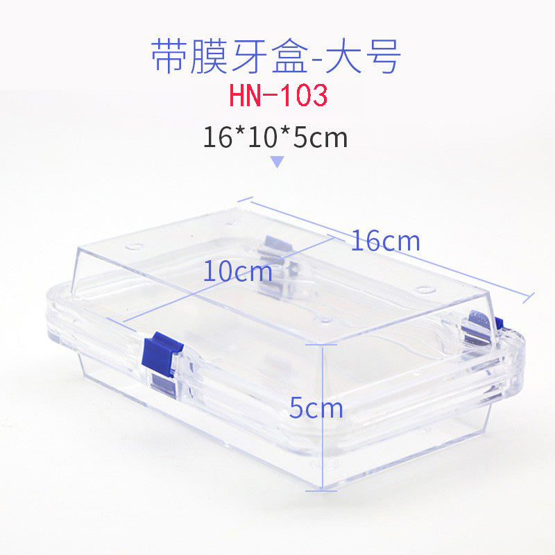 Dental transparent film box, denture holder box, film tooth box, denture packaging box, orthodontic box, logo can be printed.
