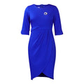 D364 with brooch foreign trade large size women's clothing  cross-border summer elegant elegant pleated european and american dress