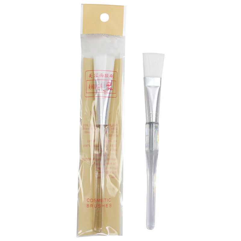 Wholesale facial mask brush - individually wrapped makeup brush - beauty salon spa application brush - white soft bristles - transparent handle brush