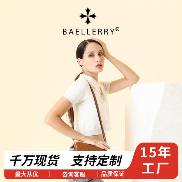 New Women's Bag Baellerry Rhombus Lock Women's Bag Fashion Versatile Crossbody Shoulder Bag Spot