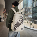 Trendy and cool backpack for college students, stylish casual backpack with letter design, large capacity, suitable for elementary, middle, and high school students, unisex
