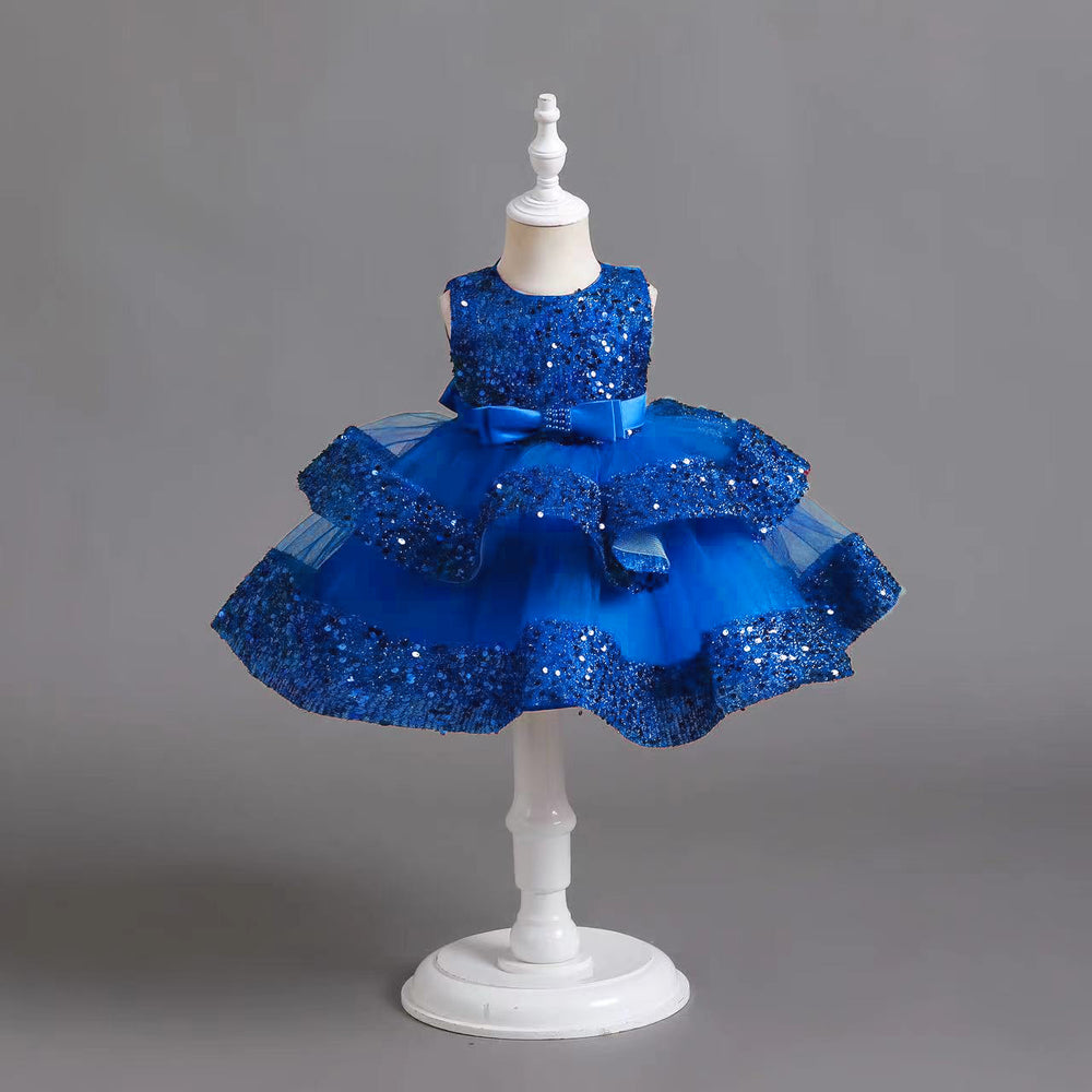 Exportgirlnew arrivalkids dresssequinprincess dressfemale baby first birthday dresskids dress