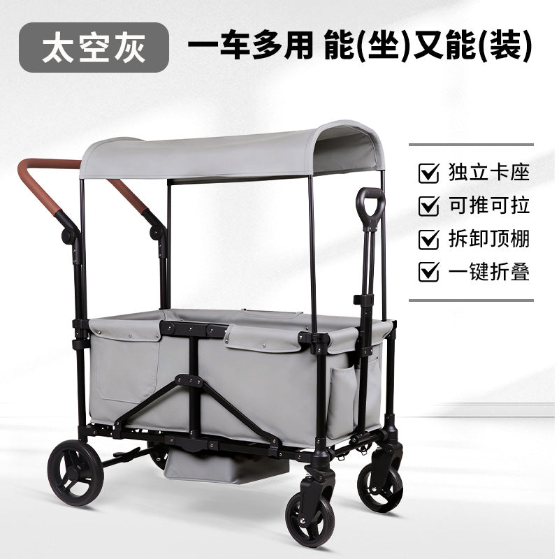 Baby stroller large cart camping cart camping stroller outdoor foldable stroller camping double kids stroller