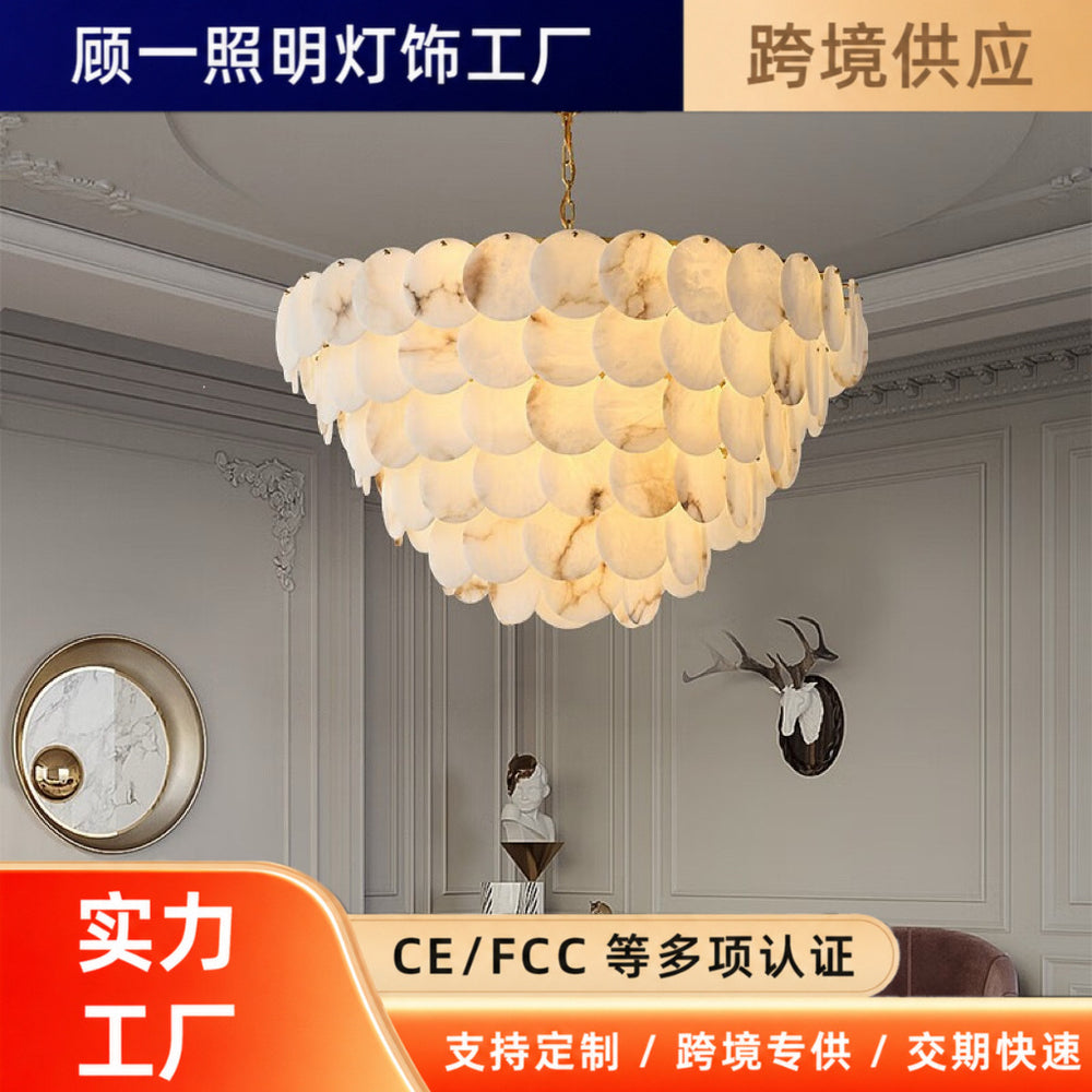 natural marble living room chandelier modern style villa lighting all copper wall lamp accessible luxury spanish import french style