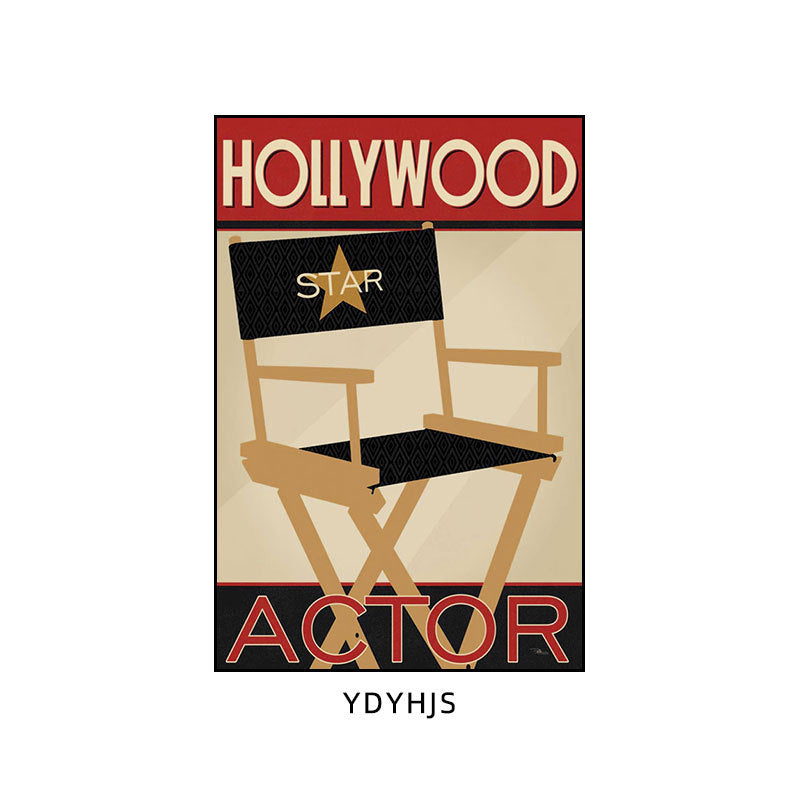 Private theater decorative painting retro American home cinema music dining bar box hanging painting cafe wall painting