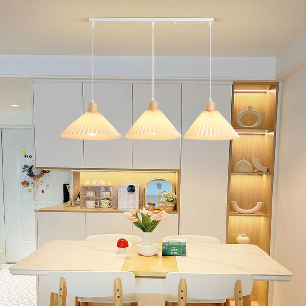 Nordic Japanese pleated warm light milk tea shop bedside bar lamp simple sharp bubble bedroom bedside lamp restaurant chandelier
