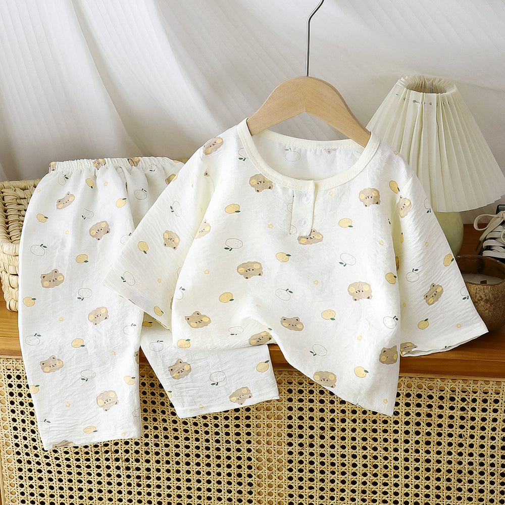 Kids' summer pajamas: boys' and girls' loungewear, lightweight cloud cotton set for toddlers and young children - perfect for air conditioning