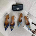Korean style high-end elegant pointed-toe stiletto heel pumps - new spring/autumn collection, stunning and versatile denim high-heeled sandals