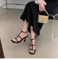2025 summer new french style women's square toe stiletto heel thong sandals - premium thin strap sandals