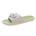 2024new arrival women's slippers with shit feeling, popular ins home cartoon big-eyed bird thick-soled grids one-line slippers for women