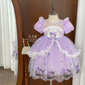 summer girls' princess dress - cartoon cat high-end formal gown with puff sleeves - wholesale princess party dress