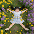 New girls' dresses: stylish princess dresses for baby girls, summer lightweight short-sleeve floral prints, children's clothing
