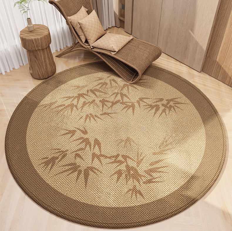 Chinese style round study swivel chair carpet non-slip and wear-resistant floor protective mat office computer chair bedroom floor mat