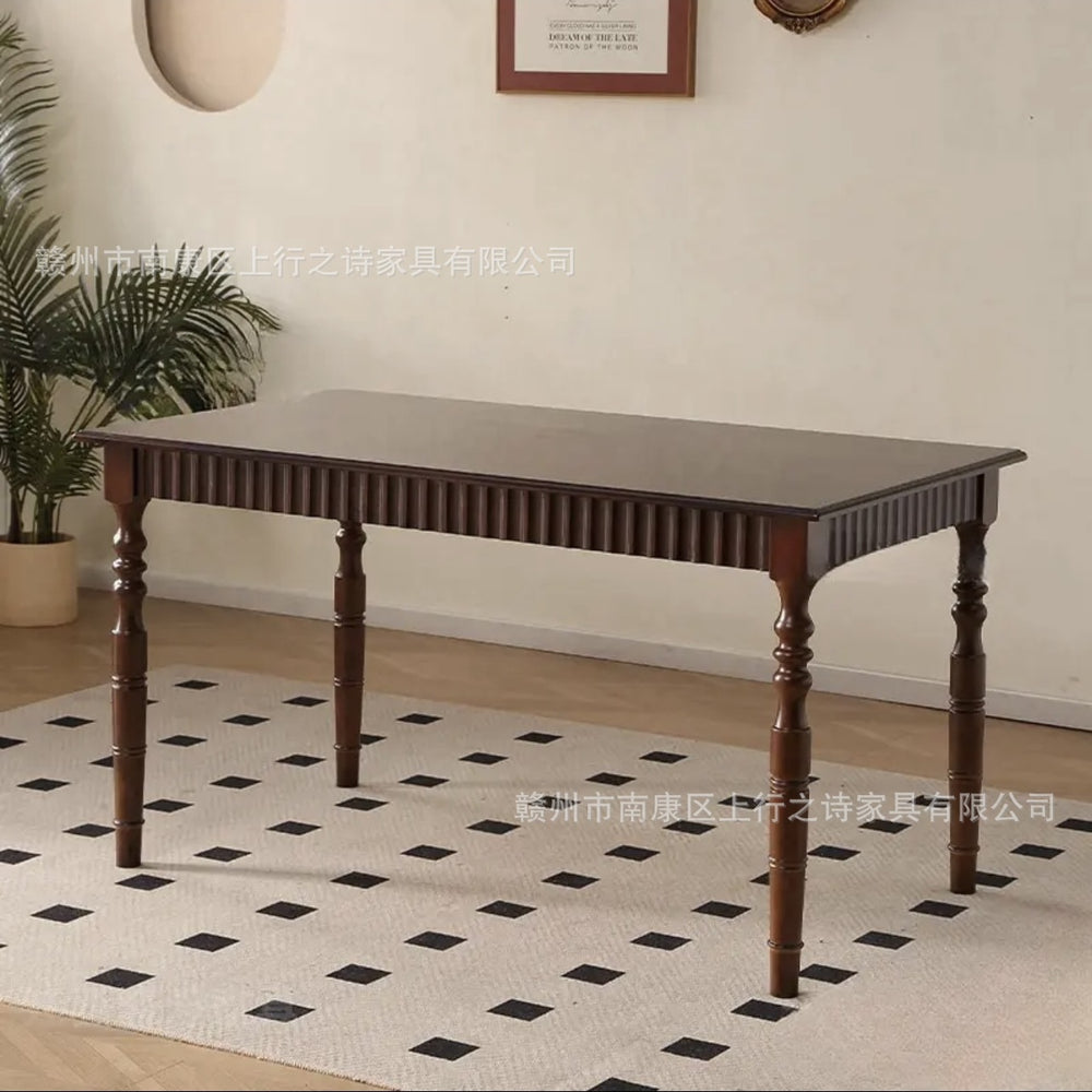 French solid wood dining table rectangular for home living room american restaurant coffee table complete set of dining furniture retro style