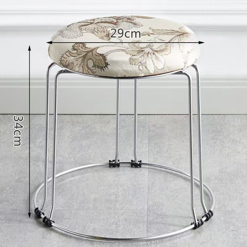 Soft stool, durable shoe changing stool, casual stool, for home bench, solid wood surface low stool, round stool, thickened steel stool