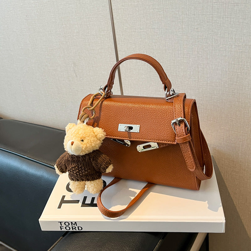 fashion small bag women's autumn and winter new travel satchel bag kelly small bag pure coloreasiest for match shoulder crossbody bag