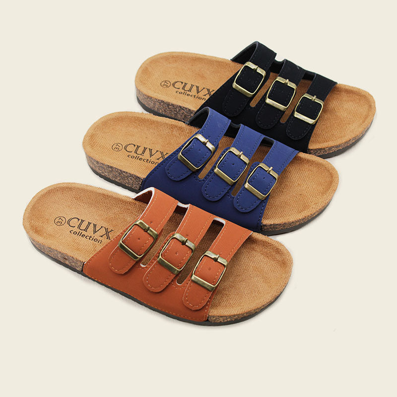 Large size spot wholesale direct sale Birkenstocks fashion leather buckle retro beach women's slippers Ladies slippers