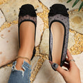 Exportplus sizewave point mesh fairy shoes work clothing style bows american soft bottom shallow mouth breathable daily flats
