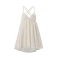 Ins european and american style women's clothing  summer new v-neck hollow-out backless beach vacation loose sundress