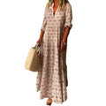 Export fashion women's clothing cross-border  summer new arrivalretro stand collar plus sizefashionloosedresslong