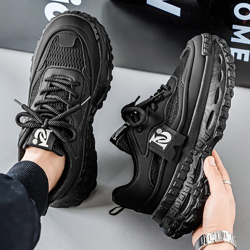 Tire bottom men's shoes winterfashionable brand easiest for matchcasual sneakers running non-slipthick solehidden heelxiaobai daddy shoes