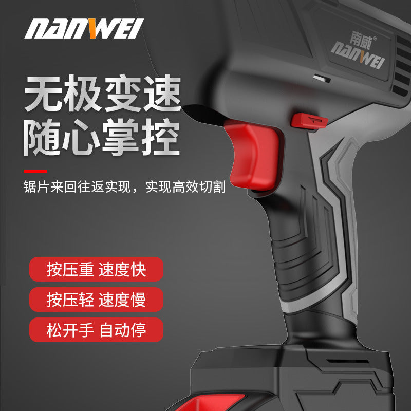 Wholesale nanwei brushless saber saw rechargeable lithium battery reciprocating saw power tool outdoor logging machete saw