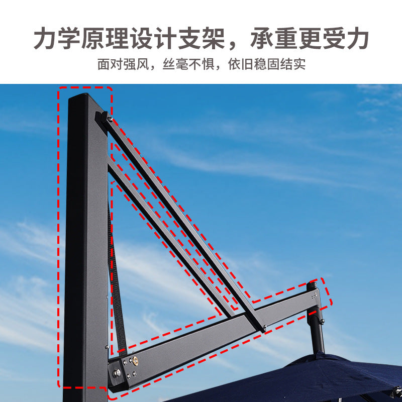 Export-grade outdoor patio garden roman umbrella with side stand, terrace hotel hanging sunshade, outdoor use