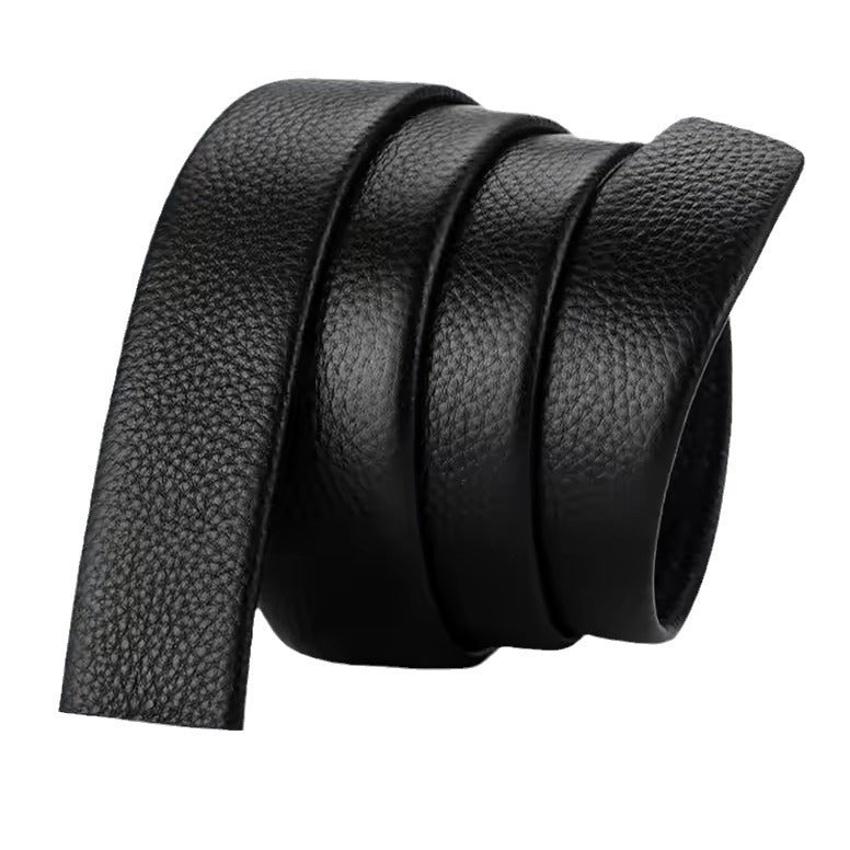 Belt without head genuine leather men automatic buckle pin buckle headless belt first layer pure cowhide buckleless trouser belt strip new arrival