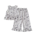 Girls'  chinese style outfit - new summer collection: stylish and traditional summer two-piece set for kids, featuring ink wash painting design
