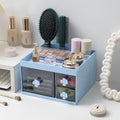Desktop cosmetic multifunctional storage office pen holder makeup brush lipstick eyebrow pencil drawer compartment dressing box