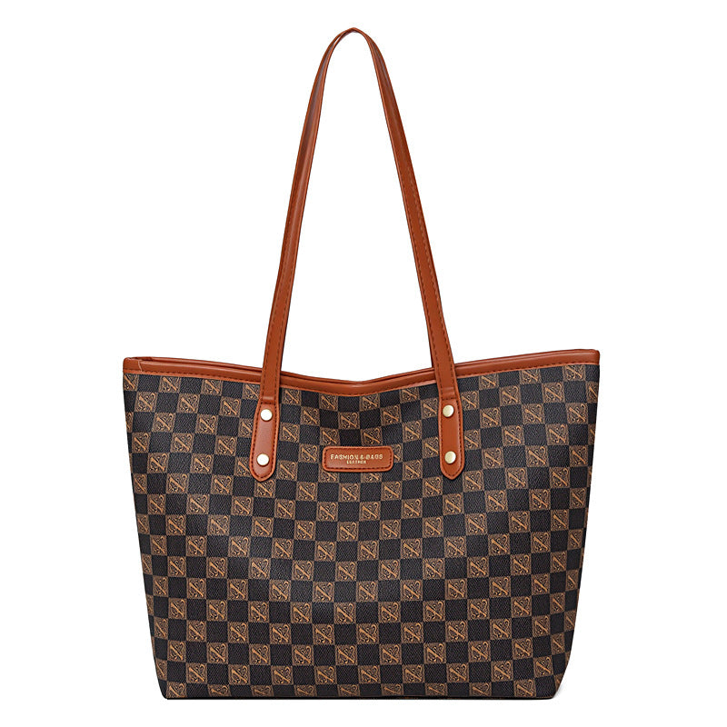 Large capacity women's fashion handbag - versatile tote bag, 2026 new shoulder bag, trendy printed everyday commuter bag