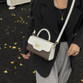 Women's bag 2025 new style shoulder chain crossbody color block fashionable textured large capacity factory direct small square bag
