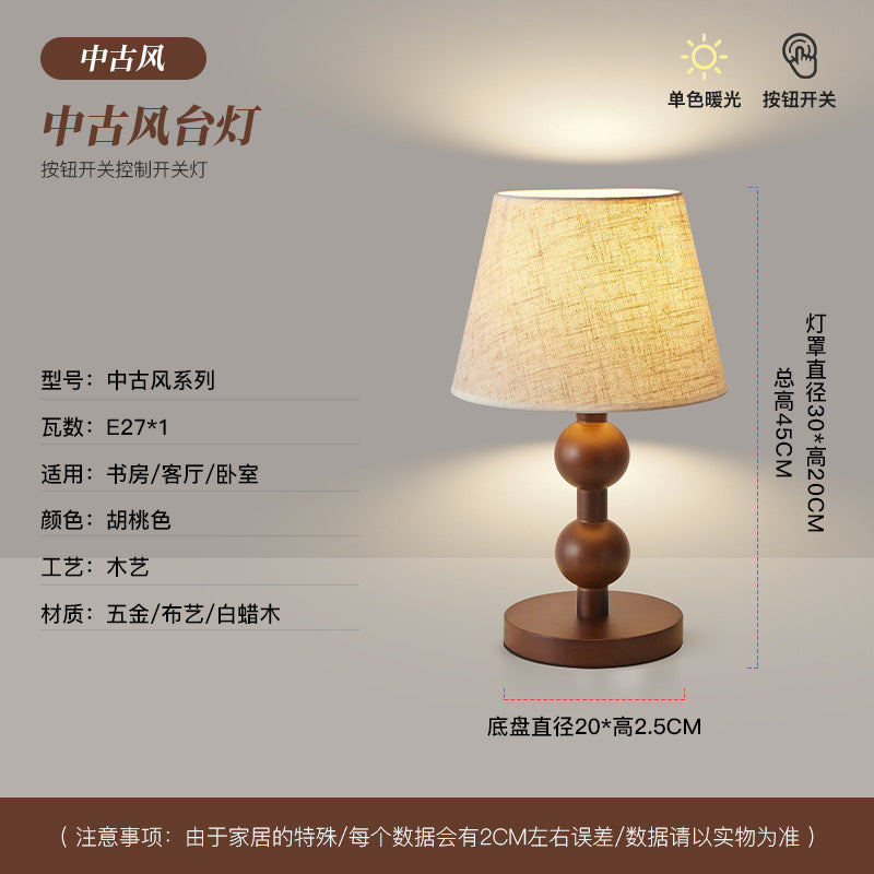 [Strict selection] American retro desk lamp bedside lamp antique master bedroom atmosphere high-end ash wood Chinese study