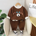 Korean style new autumn/winter fashion casual patchwork letter long sleeve two-piece set - trendy and cool boys' casual long sleeve outfit