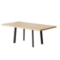 Factory direct customizable modern nordic rectangular dining table - minimalist extendable iron frame wood grain table for home use