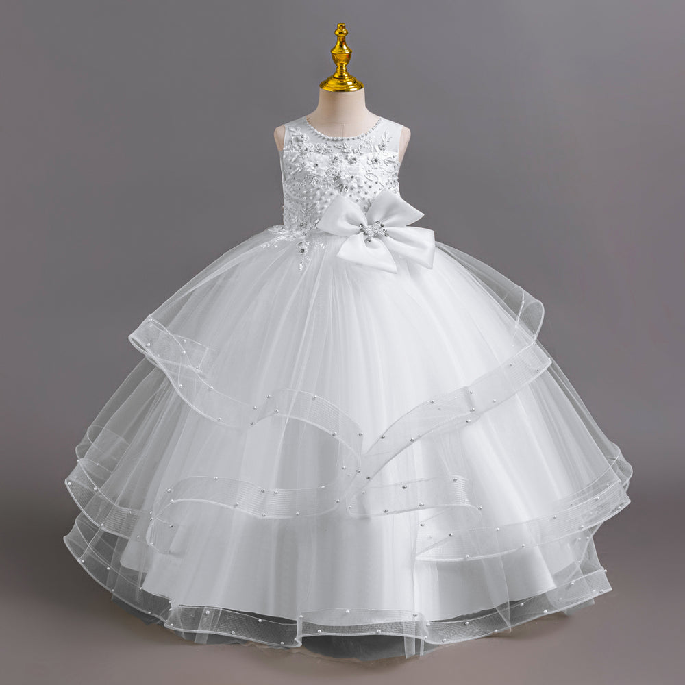 New wholesale girls' dresses, beaded butterfly wedding gowns, princess dresses, piano recital dresses, girl dress
